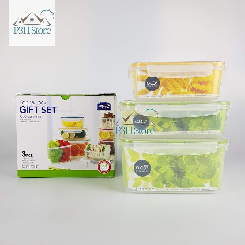 Bộ hộp nhựa Lock&Lock NEO LOCK  nắp kín hơi dùng bảo quản thực phẩm NLP131S001