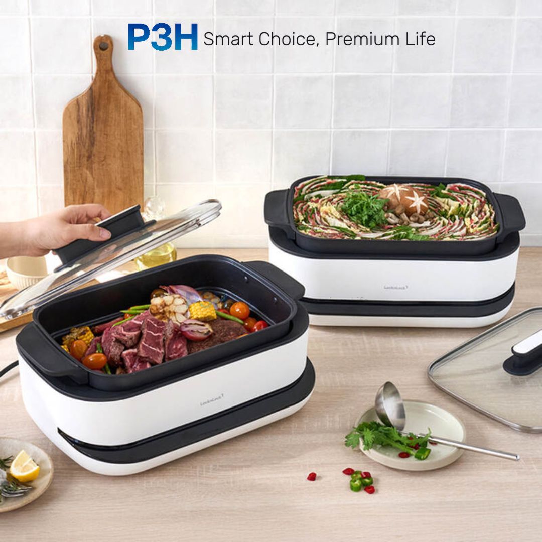 Nồi Điện Đa Năng LocknLock 6L 1800W Giải Pháp Nấu Ăn Toàn Diện Cho Gia Đình Hiện Đại EJP261WHT P3H