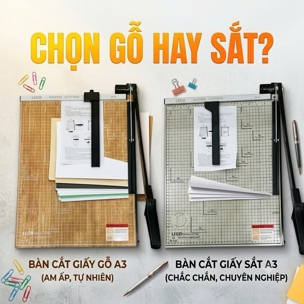 Nên Mua Bàn Cắt Giấy Gỗ Hay Bàn Cắt Giấy Sắt?