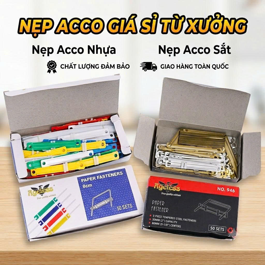 Nẹp Acco Nhựa, Sắt Giá Sỉ - Nguồn Hàng Văn Phòng Phẩm
