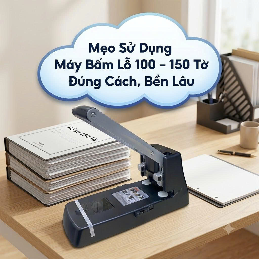 Mẹo Sử Dụng Máy Bấm Lỗ 100 Tờ, 150 Tờ Đúng Cách, Bền Lâu