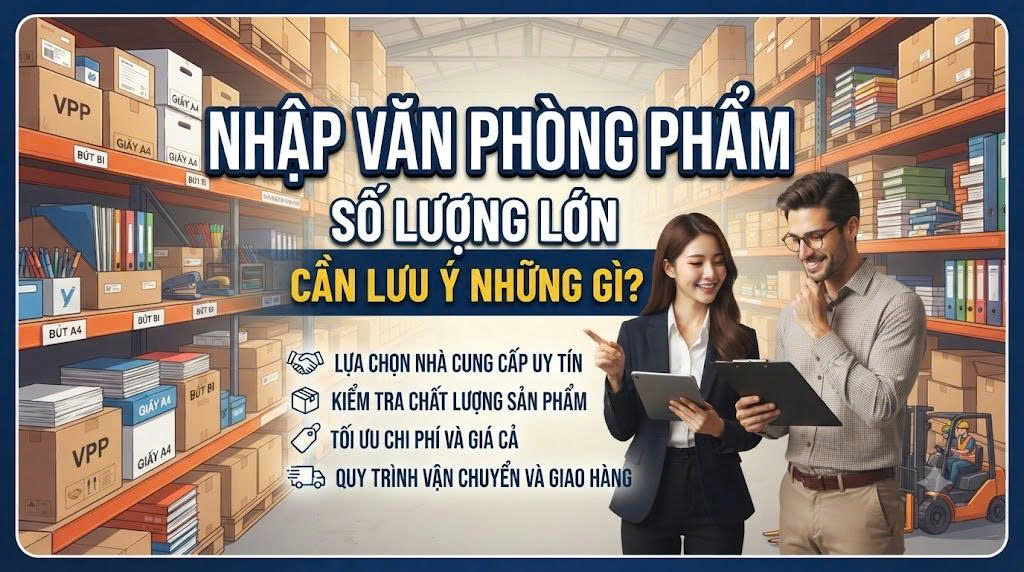 Nhập văn phòng phẩm số lượng lớn cần lưu ý những gì?