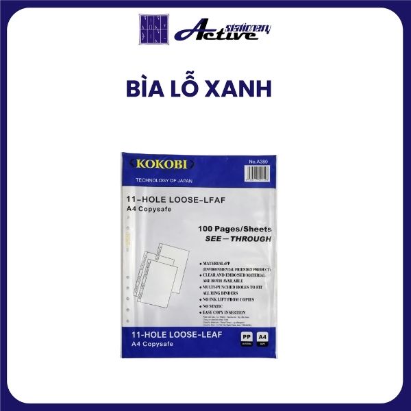 Bìa lỗ xanh 380gr