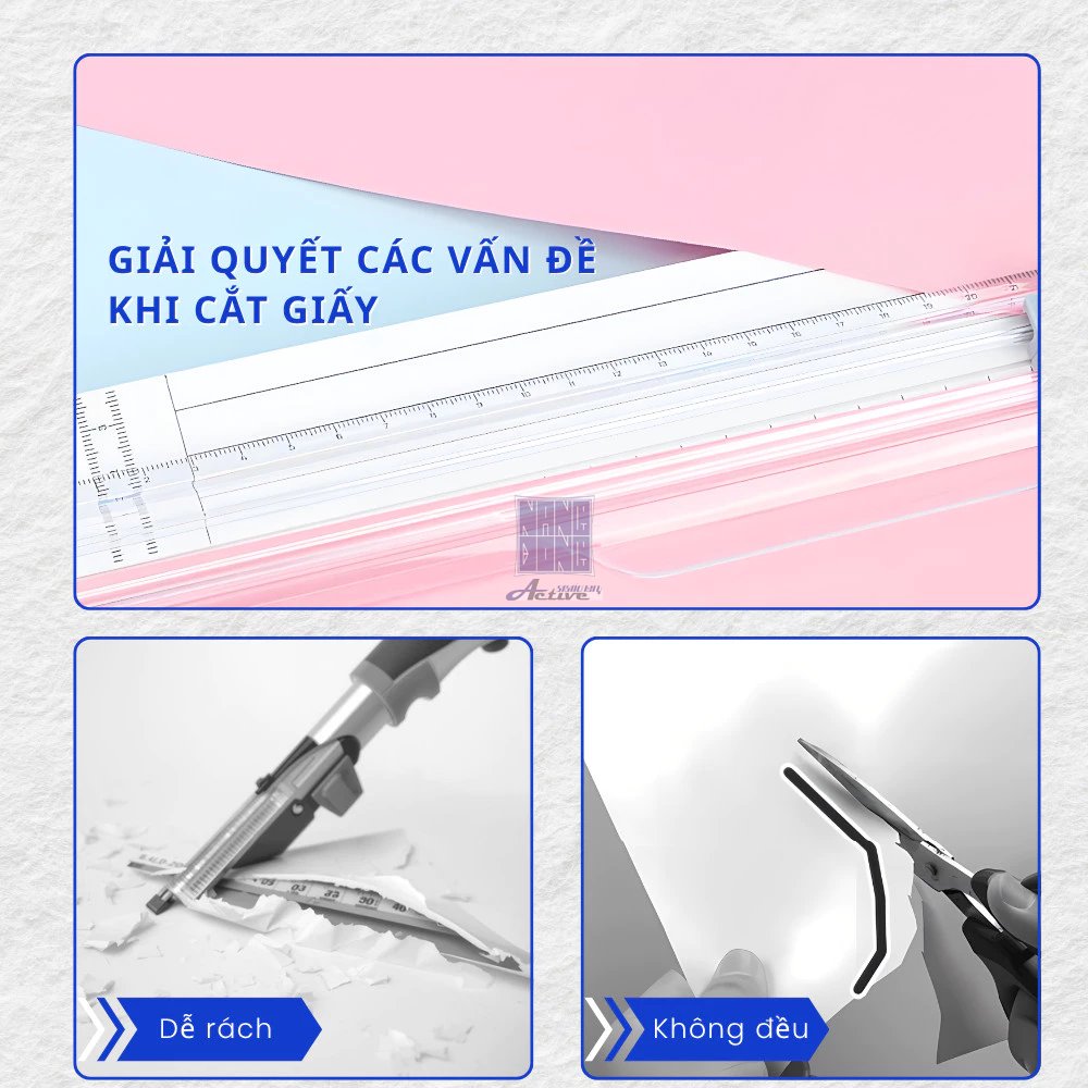 Bàn cắt giấy nhựa mini A4 dao trượt