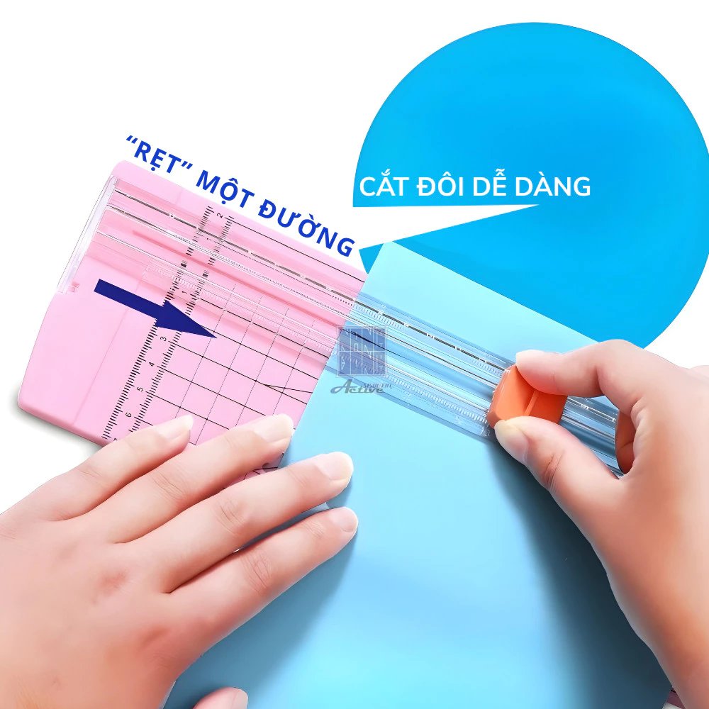 Bàn cắt giấy nhựa mini A4 dao trượt