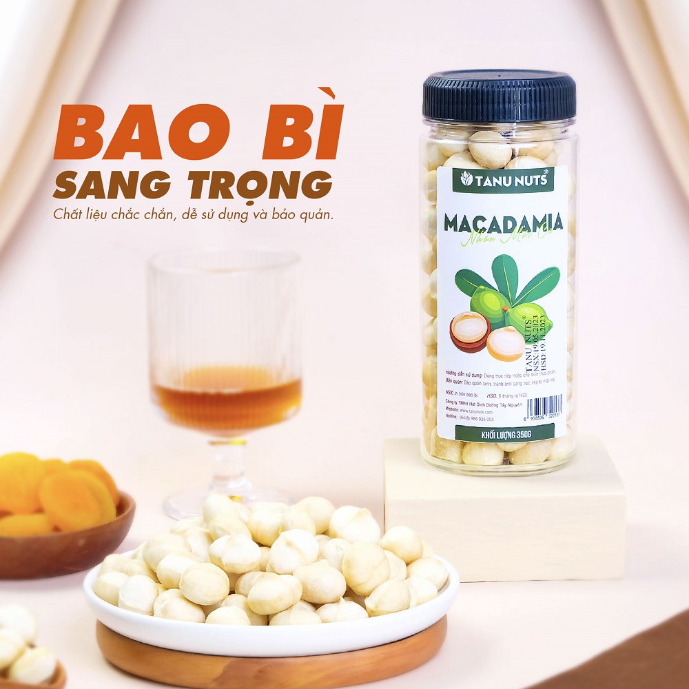 Nhân hạt macca tách vỏ TANU NUTS, hạt mắc ca Tây Nguyên rang sấy tốt cho bà bầu