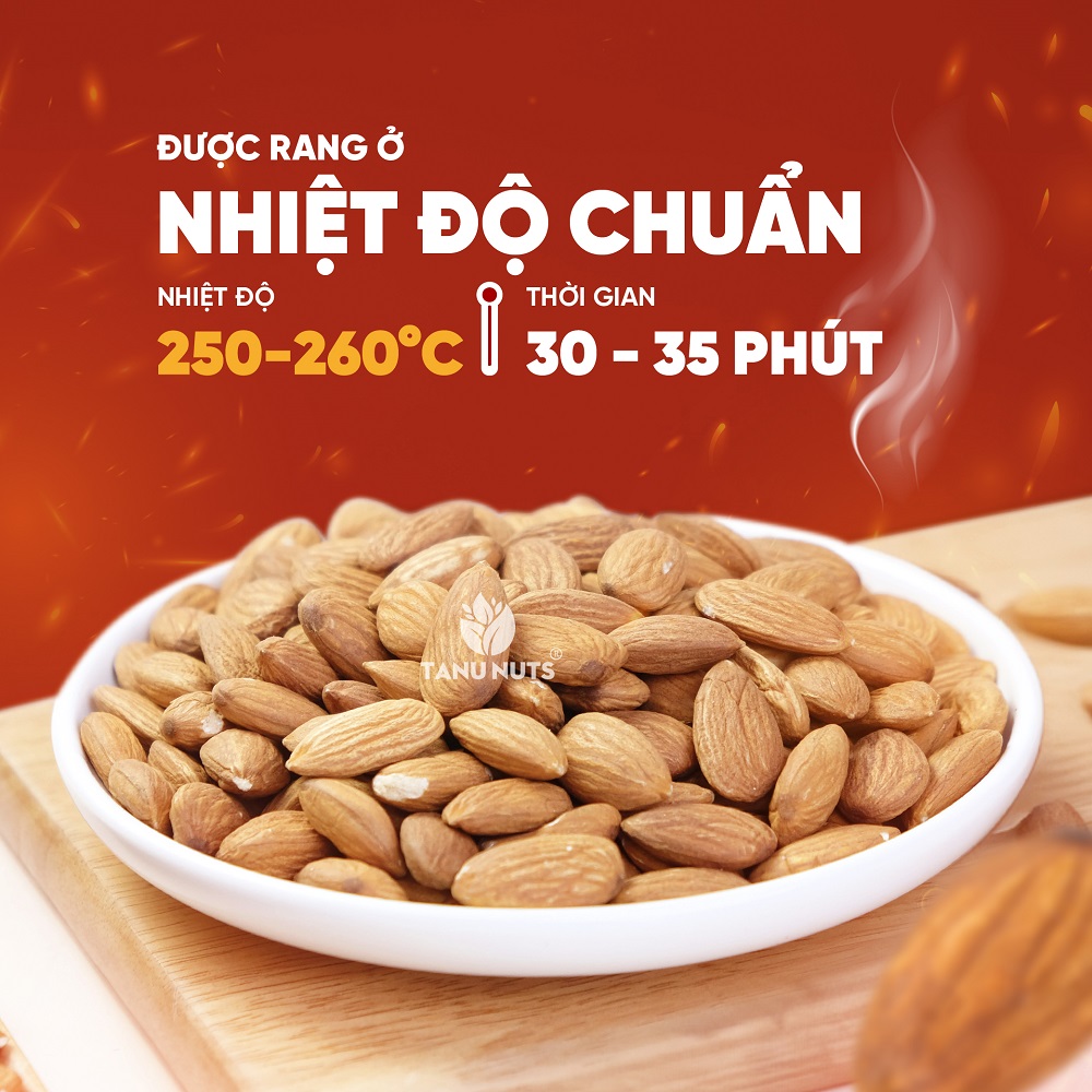 Hạt hạnh nhân sấy chín TANU NUTS, hạnh nhân rang Mỹ hạt ngũ cốc dinh dưỡng tốt cho bà bầu