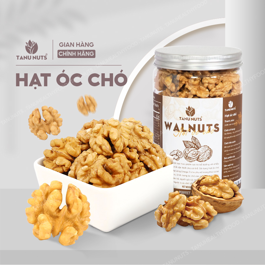 Nhân óc chó vàng TANU NUTS, hạt óc chó tách vỏ Chile tốt cho bà bầu, cho bé