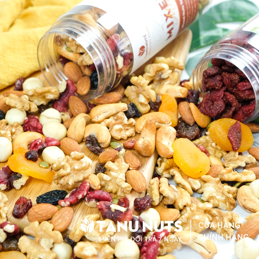 Hạt dinh dưỡng mix 8 loại TANU NUTS, ngũ cốc granola siêu hạt ăn kiêng giảm cân, ngũ cốc bà bầu