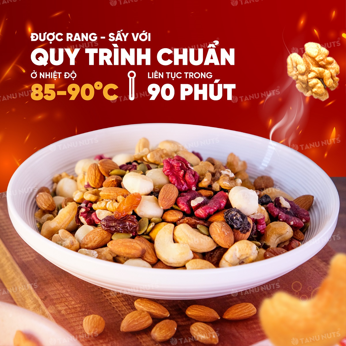 Hạt dinh dưỡng mix 8 loại TANU NUTS, ngũ cốc granola siêu hạt ăn kiêng giảm cân, ngũ cốc bà bầu