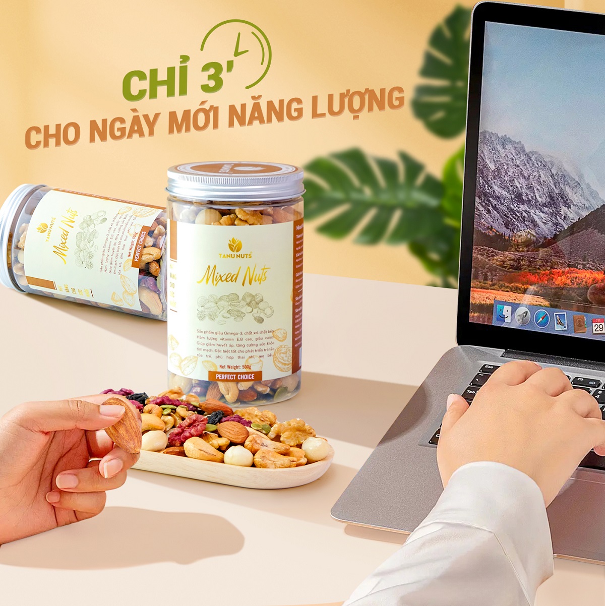 Hạt dinh dưỡng mix 8 loại TANU NUTS, ngũ cốc granola siêu hạt ăn kiêng giảm cân, ngũ cốc bà bầu