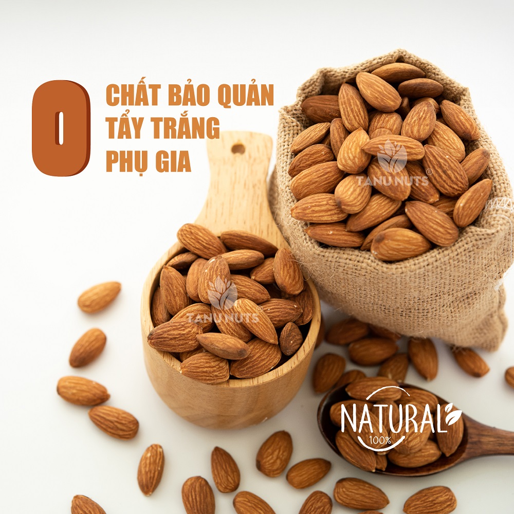 Hạt hạnh nhân sống TANU NUTS túi 500g, hạnh nhân Úc, hạt làm sữa, nấu ăn, tốt cho bà bầu, bé.