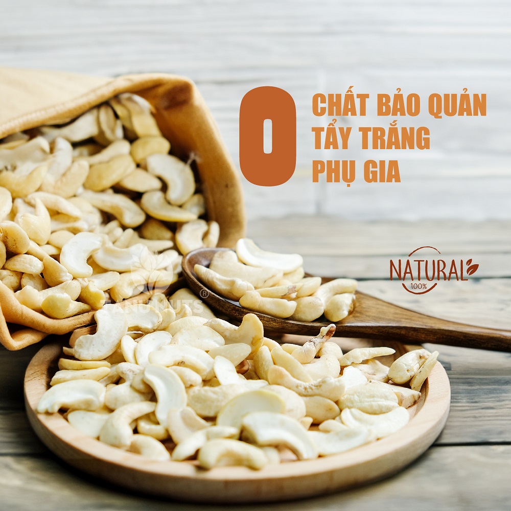 Hạt điều tươi TANU NUTS túi 500g, điều hạt bể đôi Bình Phước, hạt làm sữa, nấu ăn tốt cho bà bầu, bé.