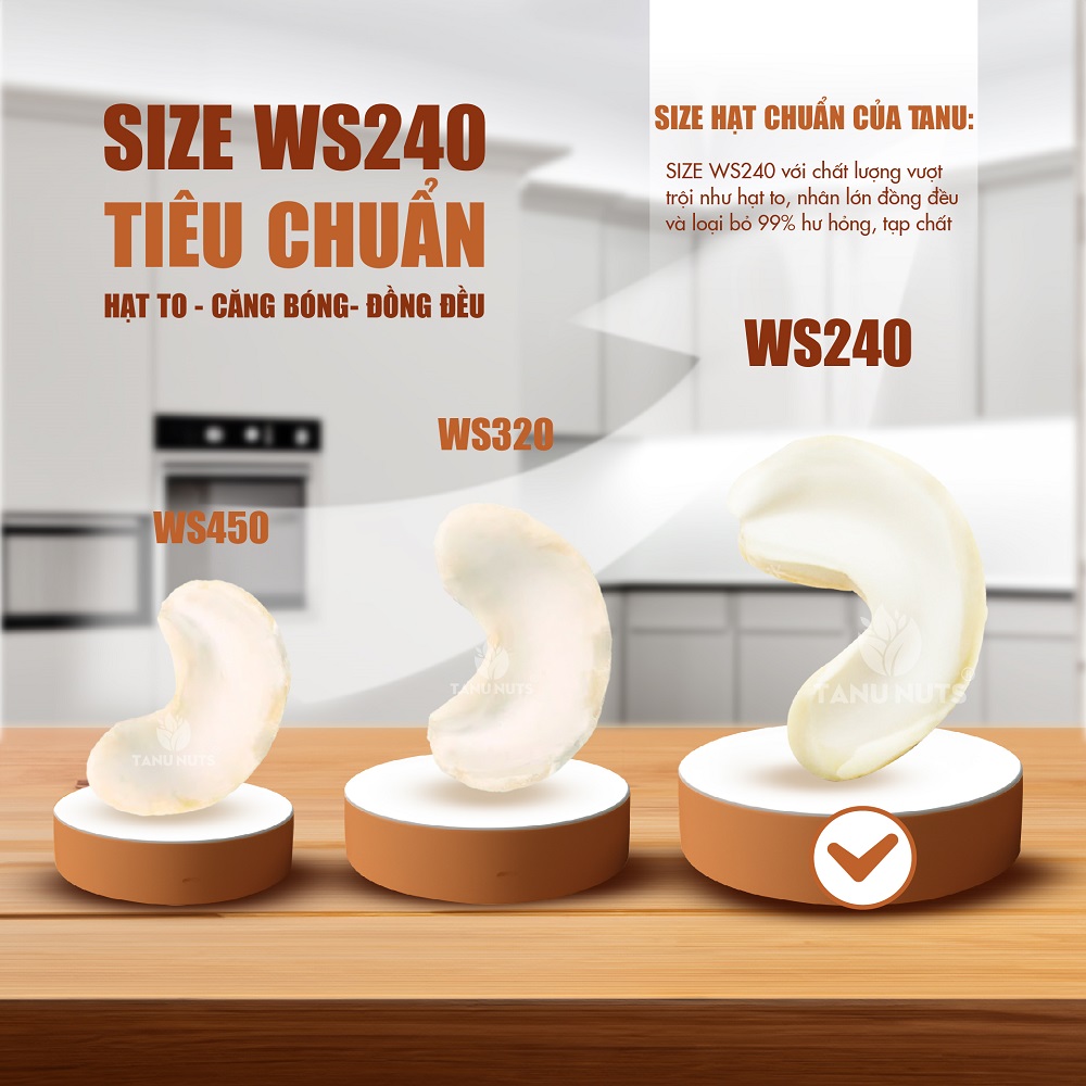 Hạt điều tươi sống TANU NUTS, hạt điều vỡ Bình Phước làm sữa, nấu ăn, làm bánh