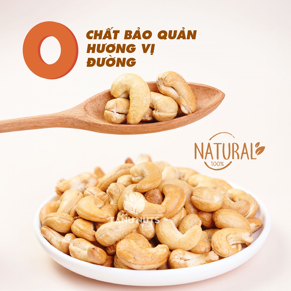 Nhân hạt điều tách vỏ rang muối TANU NUTS, hạt điều rang muối Bình Phước dinh dưỡng