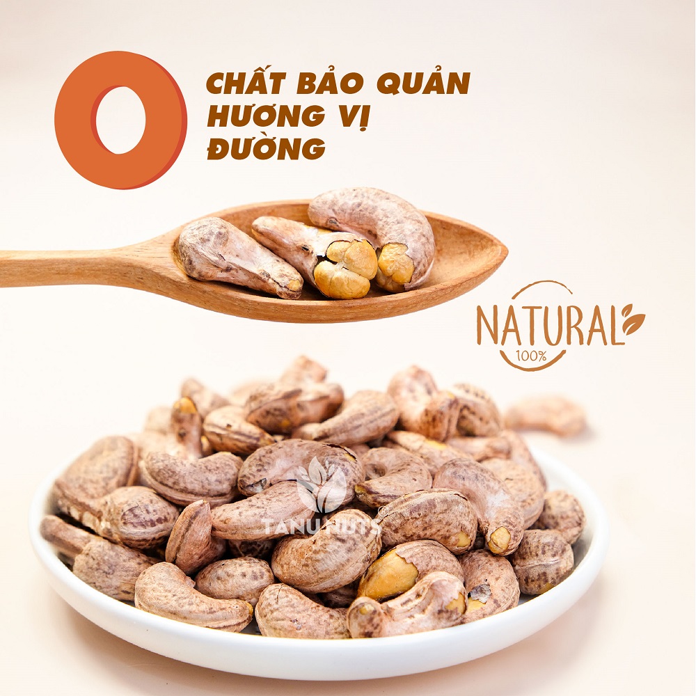 Hạt điều rang muối nguyên hạt TANU NUTS, hạt điều rang muối Bình Phước thơm ngon