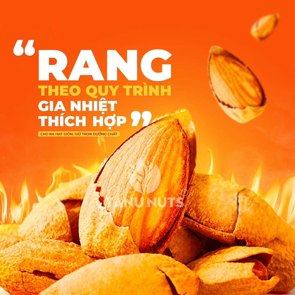 Hạnh nhân rang bơ TANU NUTS, hạt hạnh nhân Mỹ vỏ mỏng, hạnh nhân mật ong