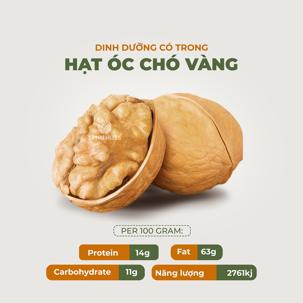 Nhân óc chó vàng TANU NUTS, hạt óc chó tách vỏ Chile tốt cho bà bầu, cho bé