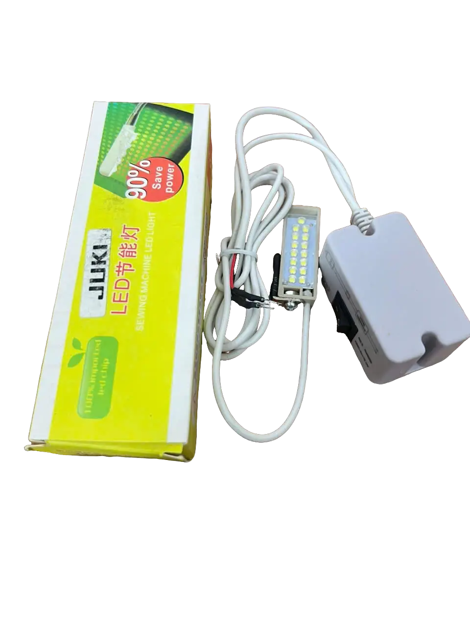ĐÈN NGÓN 15 BÓNG LED hãng JUKI, hộp đèn được đấu nối trực tiếp vào công tắc nguồn của máy may công nghiệp(GIÁ 1 CÁI)