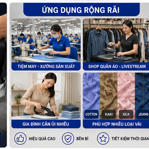 Bàn Là Hơi Nước Công Nghiệp Bình Nước Treo Silver Star ES-94A (Tặng kèm tất là)