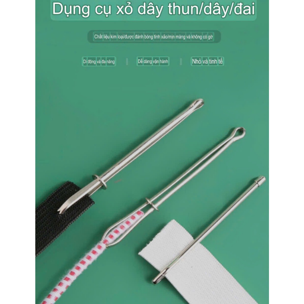 Dụng cụ kẹp luồn chun bằng thép, Nhíp luồn chun, Xỏ chun, giúp việc luồn chun dễ dàng hơn(GIÁ 1 CÁI)