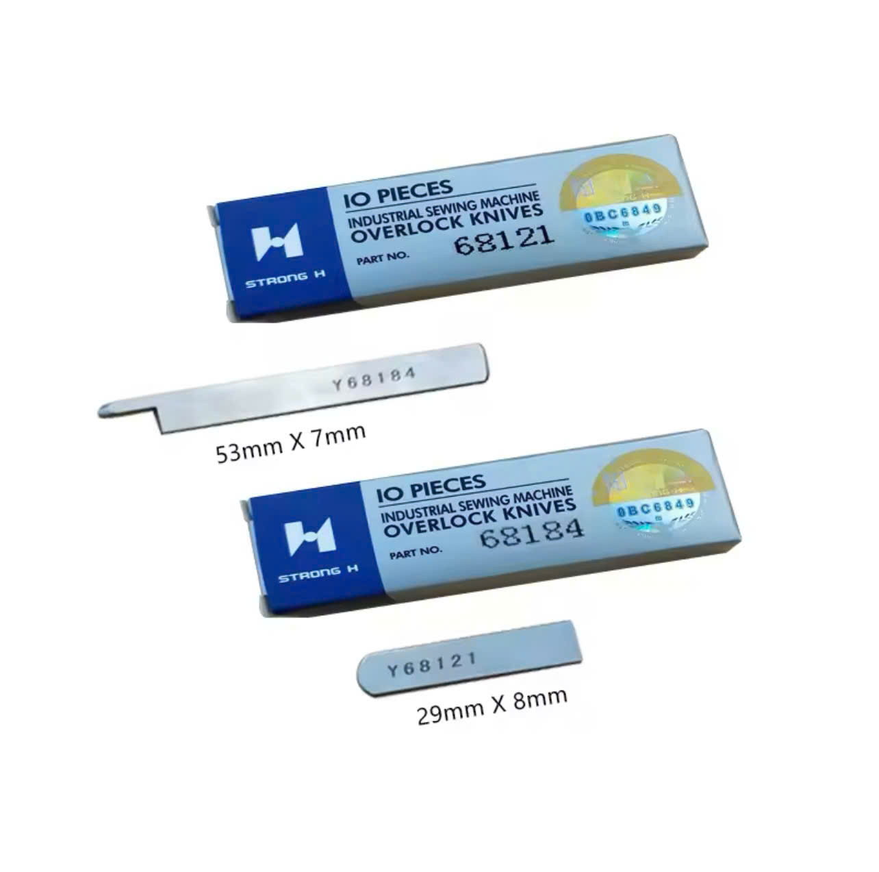 Dao trên, dao dưới máy 4 kim 6 chỉ máy YAMATO FD-62 Y68121/ Y68184 được dùng trong ngành may (GIÁ 1 CÁI)