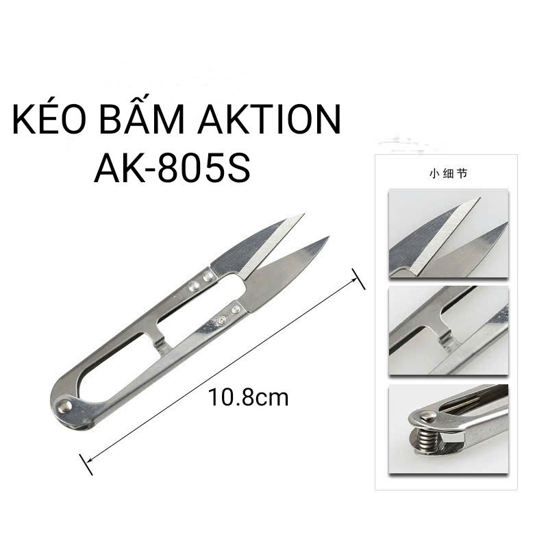 Kéo bấm chỉ AKTION NHỎ INOX TRẮNG AK-805S, dài 10.8cm siêu sắc, nhỏ gọn