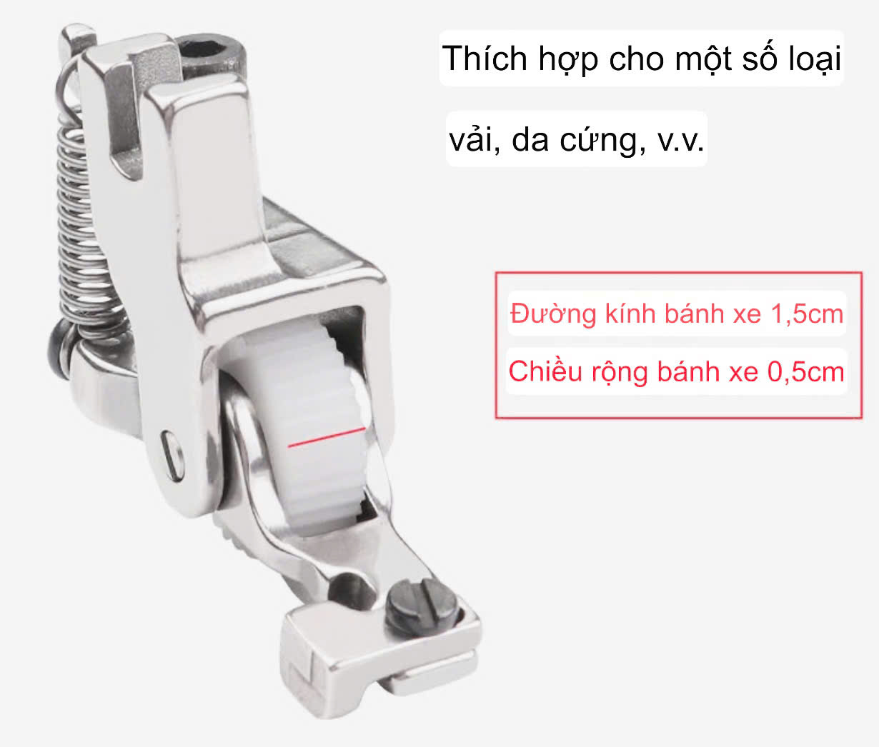 Chân vịt tra khóa CHỐNG NHĂN S518L ĐIỀU CHỈNH DÂY KHÓA 2-4mm dùng cho máy may 1 kim công nghiệp (giá 1 cái)