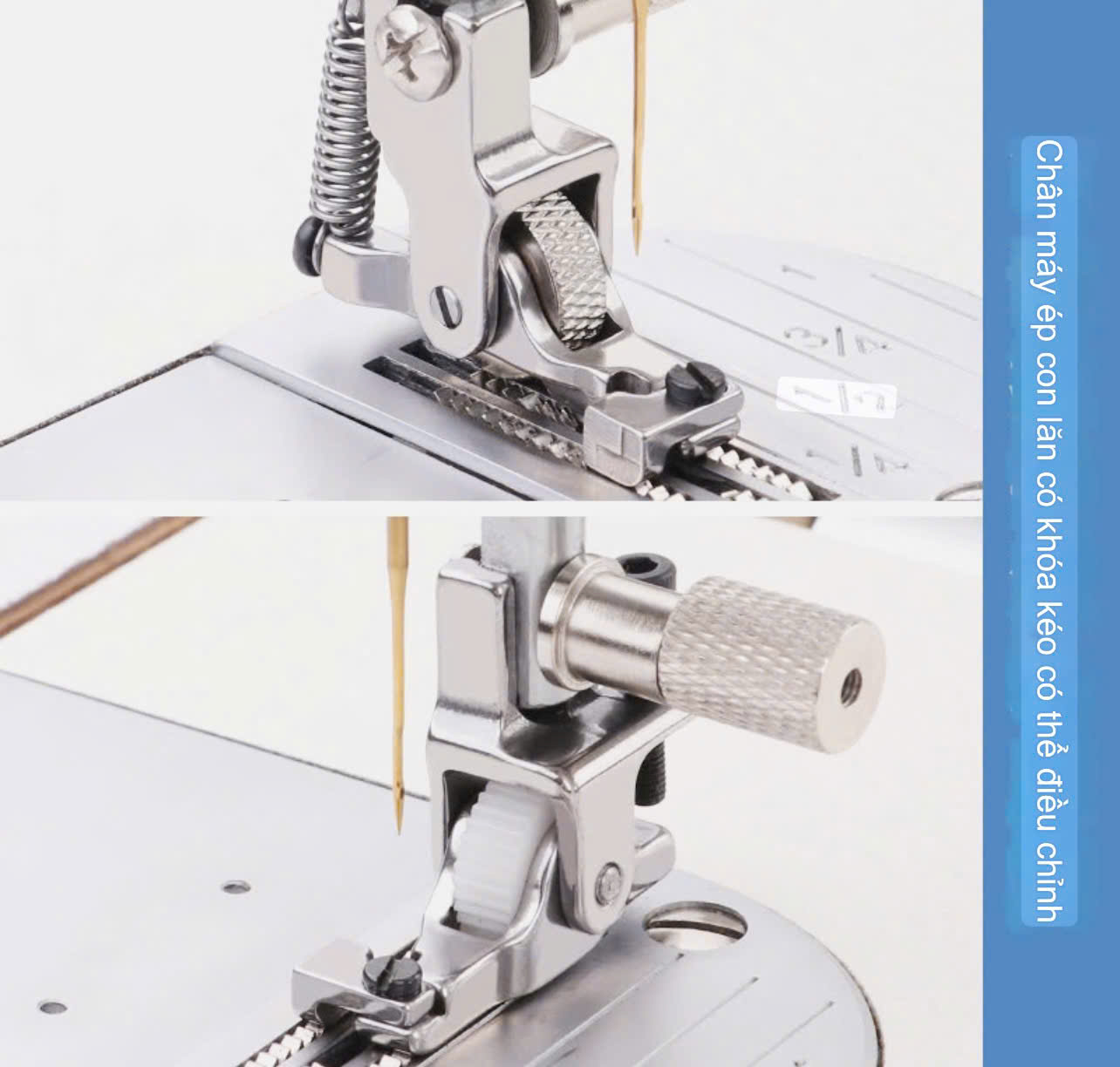 Chân vịt tra khóa CHỐNG NHĂN S518L ĐIỀU CHỈNH DÂY KHÓA 2-4mm dùng cho máy may 1 kim công nghiệp (giá 1 cái)