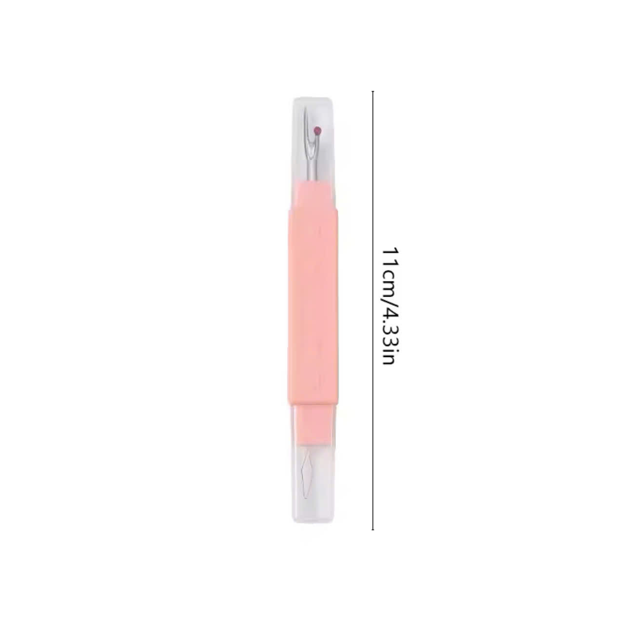 Dụng cụ xỏ kim và tháo chỉ rọc rạch khuyết 2 ĐẦU có nắp đậy tiện dụng (GIÁ 1 CÁI)