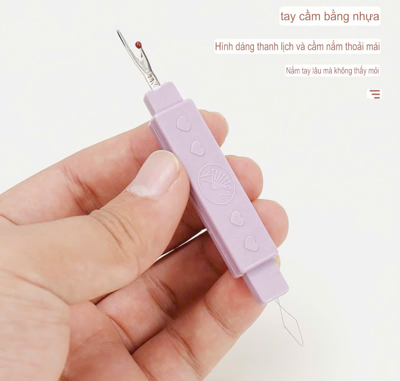 Dụng cụ xỏ kim và tháo chỉ rọc rạch khuyết 2 ĐẦU có nắp đậy tiện dụng (GIÁ 1 CÁI)