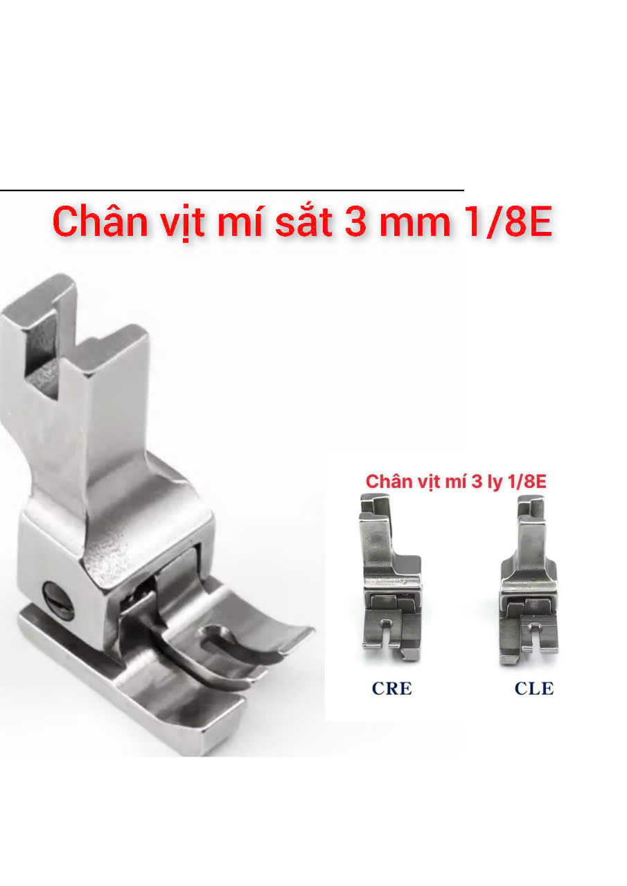 Chân vịt sắt 3mm mí phải CR1/8E, mí trái CL1/8E máy may công nghiệp 1 kim (GIÁ 1 CÁI)