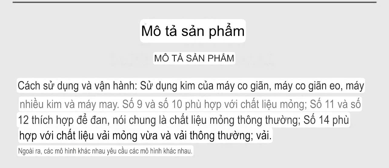 Kim Tiger UO*113#N dùng cho máy kansai trần chun NHIỀU KIM (VỈ 10 CÁI)