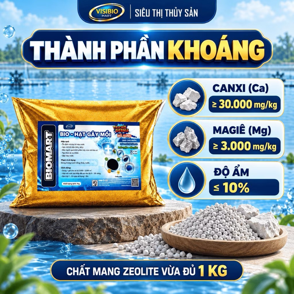COMBO 1 BAO BIO HẠT GÂY MỒI 10KG - TẶNG 2 BIO KHOÁNG SIÊU ĐẠM 1KG