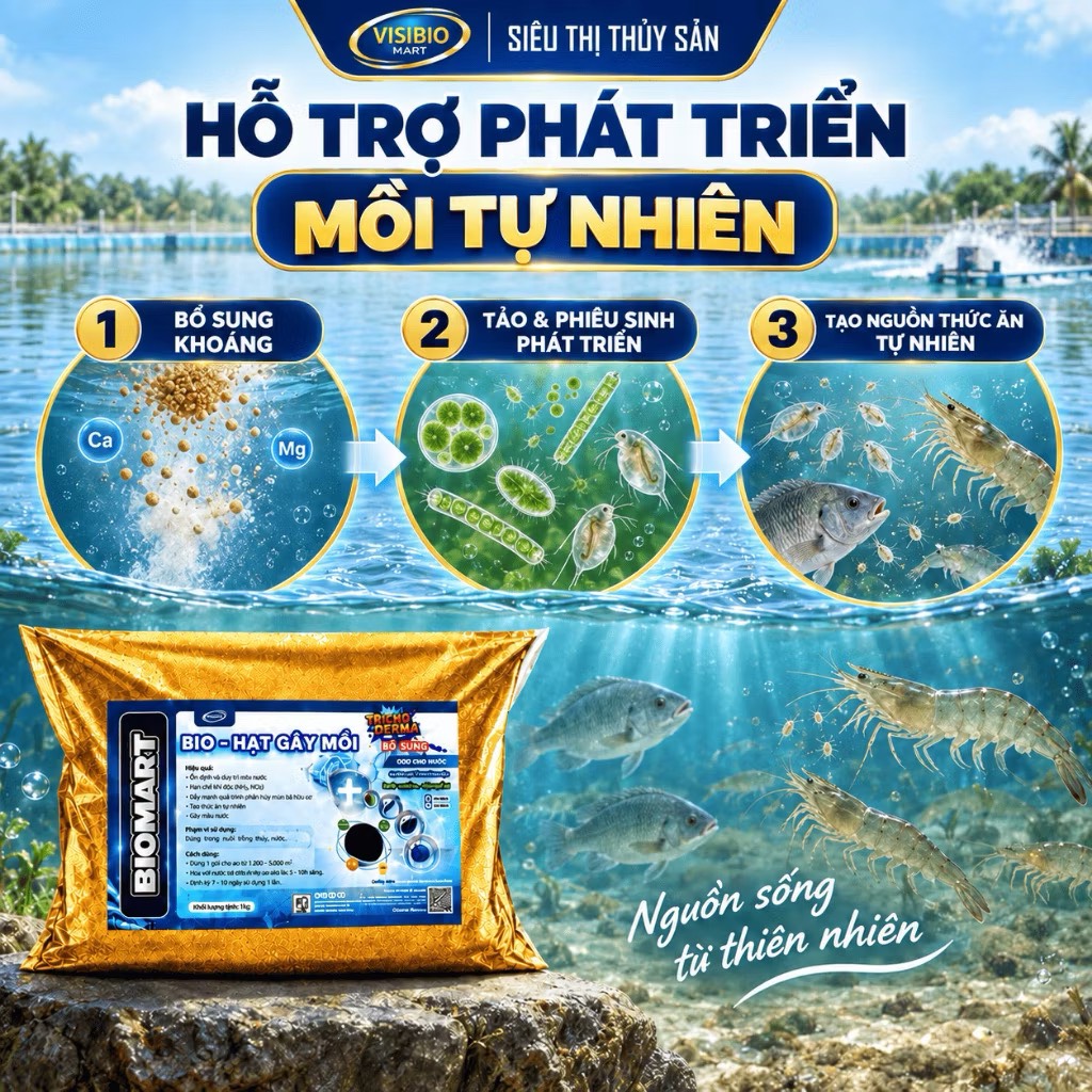 COMBO 1 BAO BIO HẠT GÂY MỒI 10KG - TẶNG 2 BIO KHOÁNG SIÊU ĐẠM 1KG