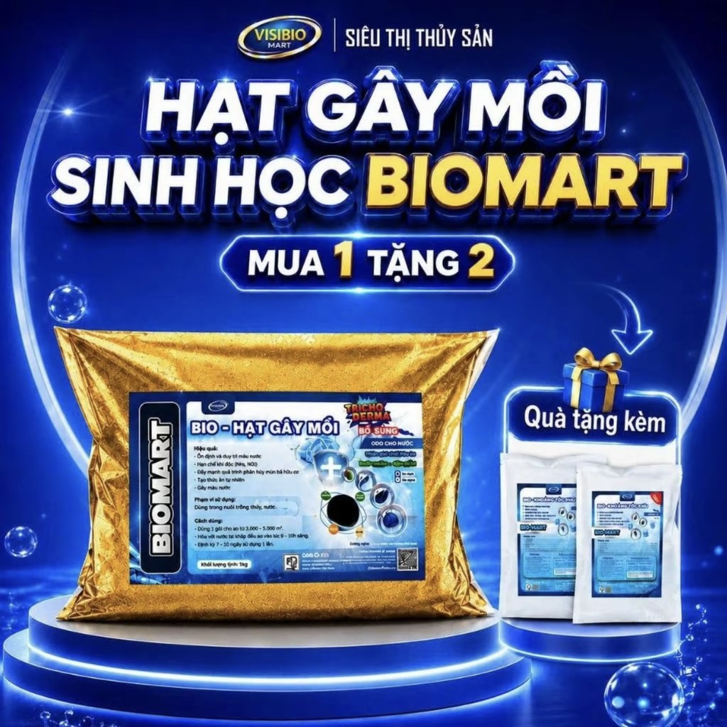 COMBO 1 BAO BIO HẠT GÂY MỒI 10KG - TẶNG 2 BIO KHOÁNG SIÊU ĐẠM 1KG