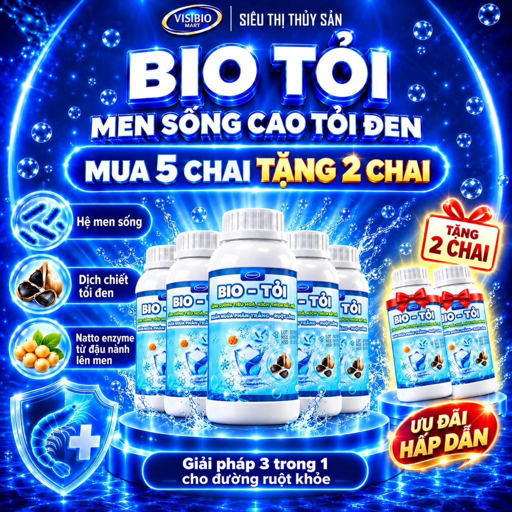 COMBO 5 CHAI BIO TỎI 500ML - TẶNG 2 CHAI
