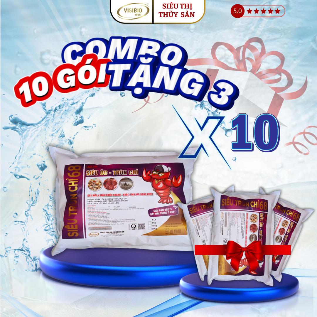 COMBO MUA 10 TẶNG 3 - SIÊU TRÙN CHỈ 68 - GÓI 5KG - GÂY MỒI, THỨC ĂN TỰ NHIÊN CHO VUÔNG QUẢNG CANH