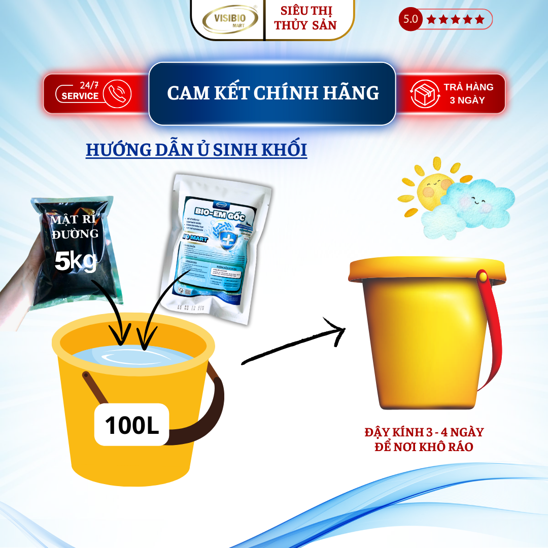 BIO EM GỐC - BIO MART - GÓI BỘT 200GR - MEN VI SINH CÔ ĐẶC, SINH KHỐI LỚN, TIẾT KIỆM CHI PHÍ XỬ LÝ NƯỚC HIỆU QUẢ.