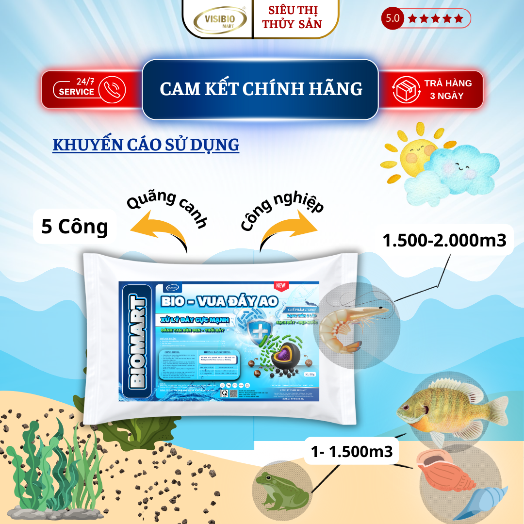 BIO VUA ĐÁY AO - BIOMART- VI SINH VIÊN, XỬ LÝ ĐÁY GÓI 5KG