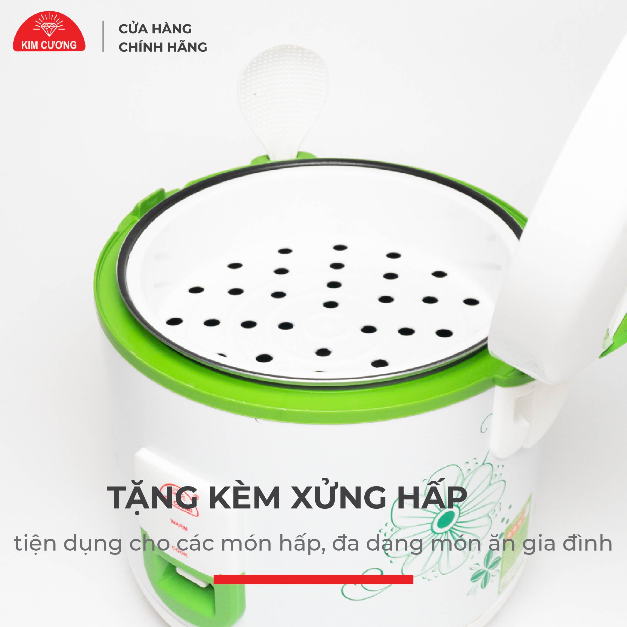 Nồi Cơm Điện Kim Cương - Nắp Gài Chống Dính 3.2 Lít [Chính Hãng]