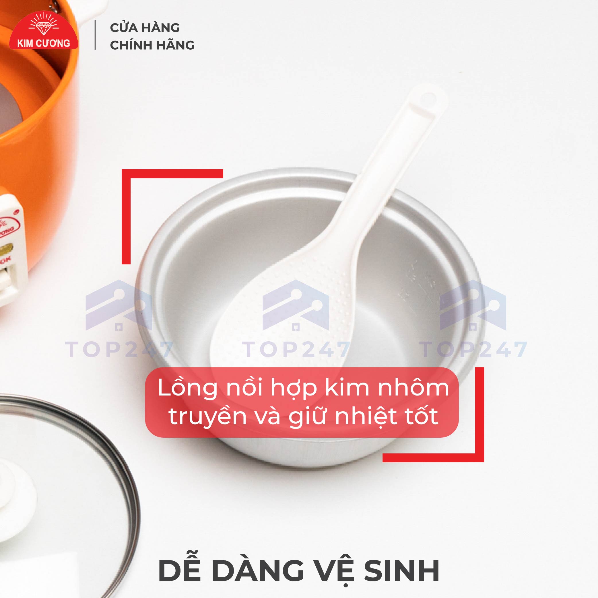 Nồi Cơm Điện mini Kim Cương 0.3 Lít Nắp Rời
