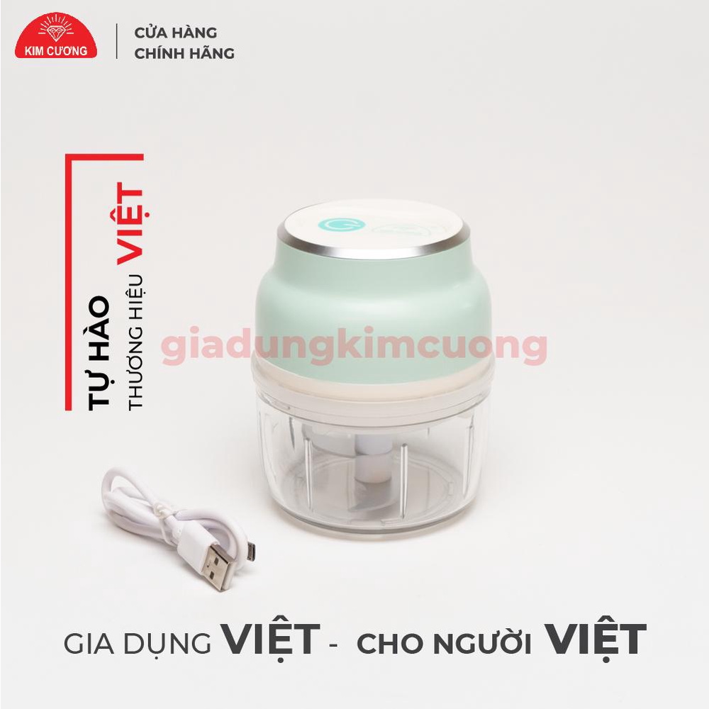 Máy Xay Mini Cầm Tay Kim Cương - Máy Xay Tỏi Ớt Đa Năng Sạc Điện [Bảo Hành 1 Đổi 1]