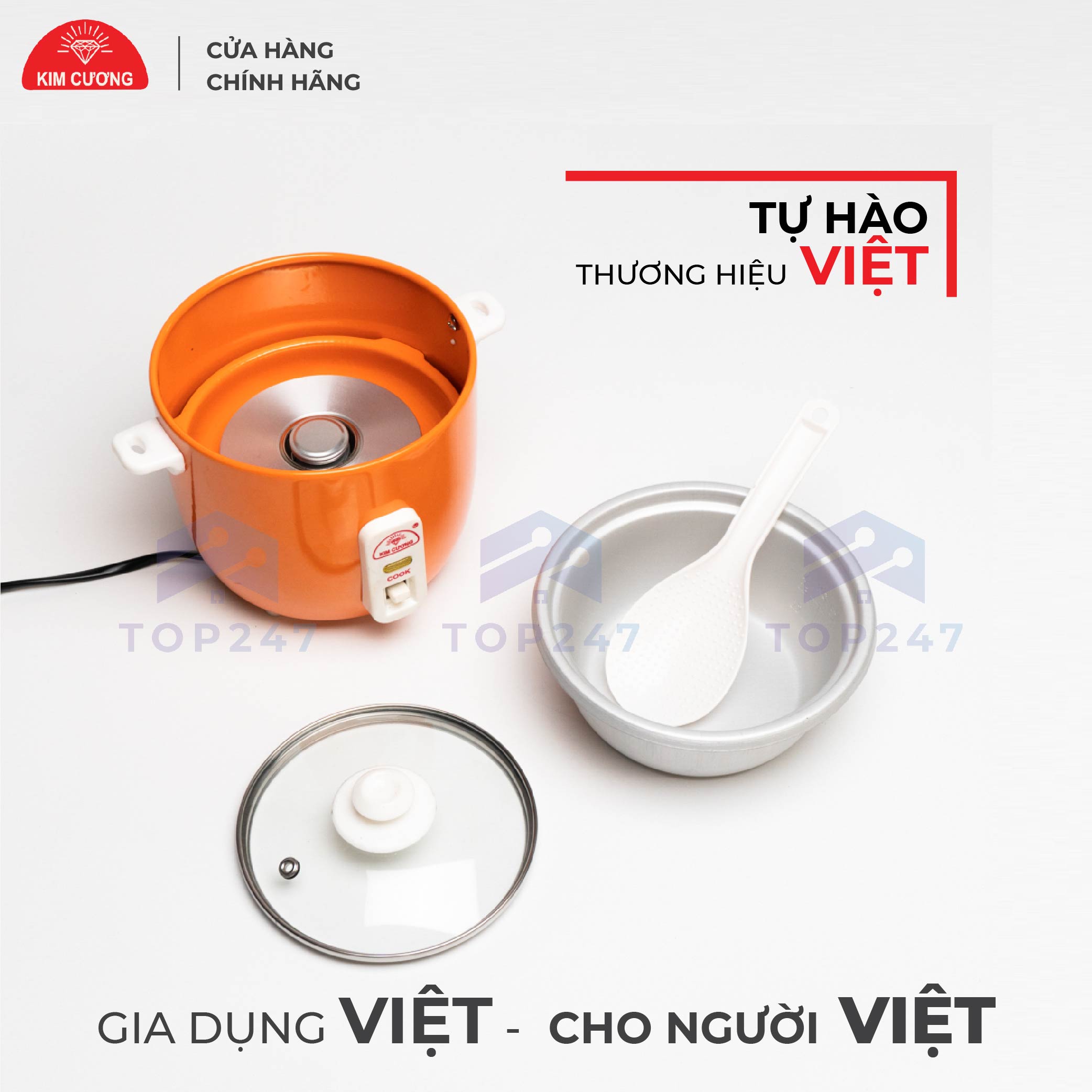 Nồi Cơm Điện mini Kim Cương 0.3 Lít Nắp Rời
