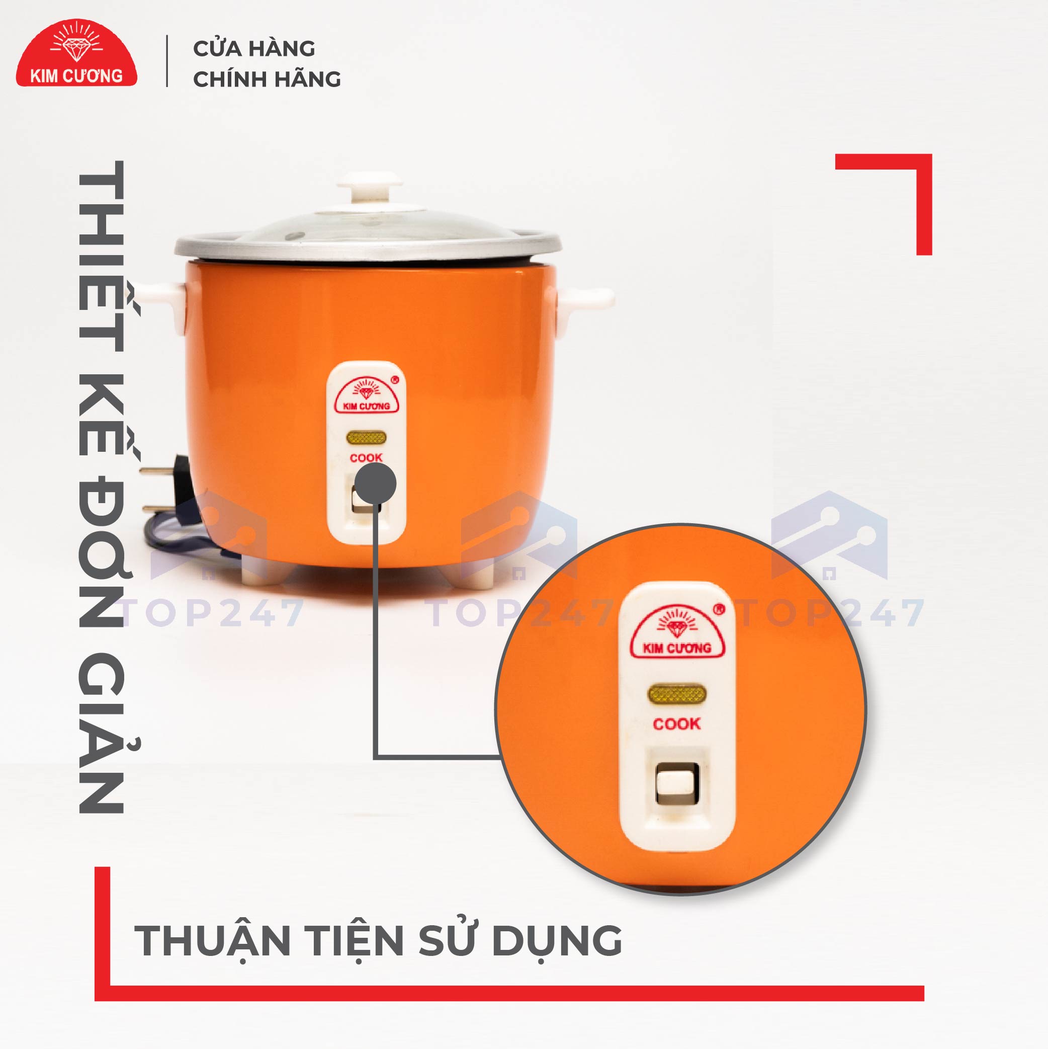 Nồi Cơm Điện mini Kim Cương 0.3 Lít Nắp Rời