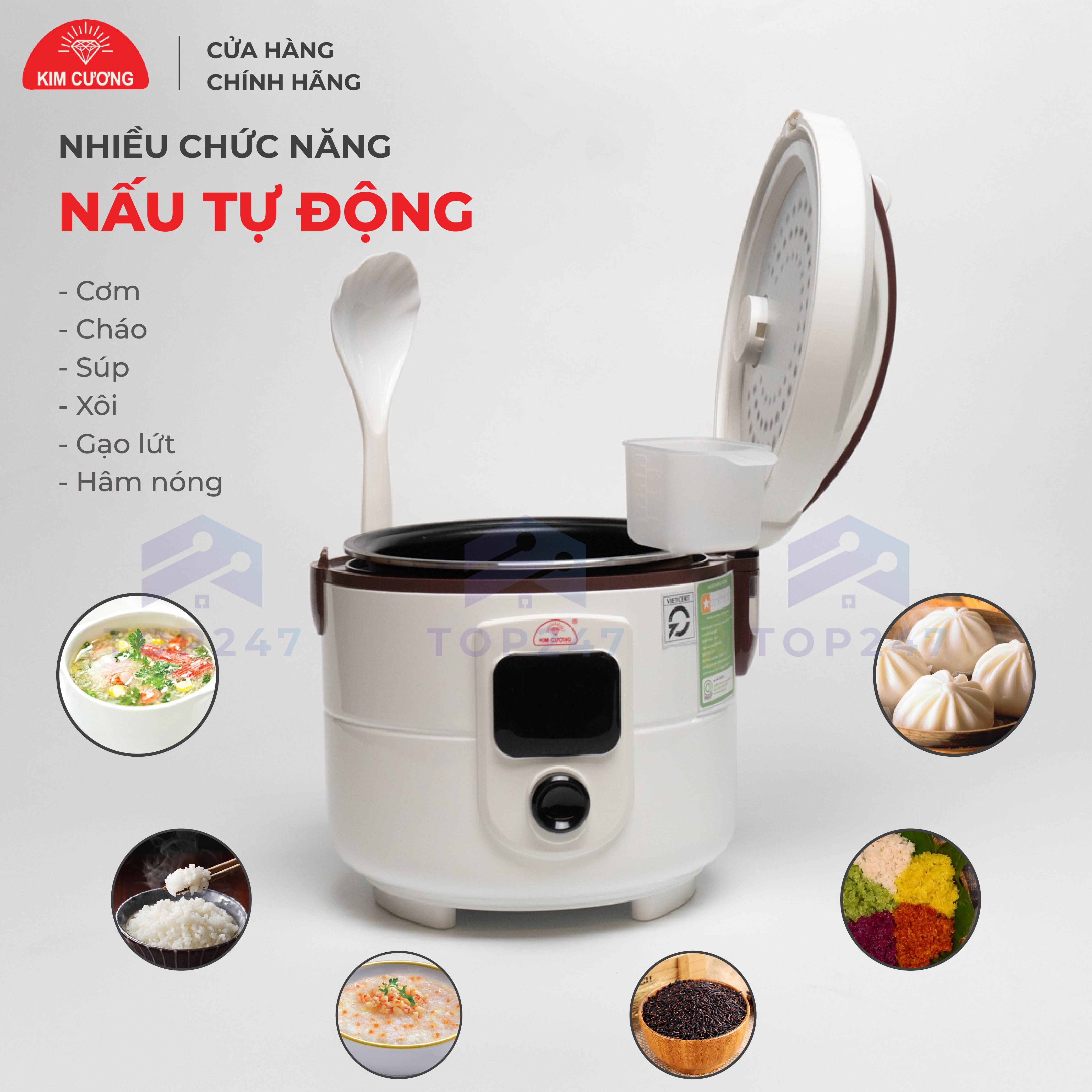 Nồi Cơm Điện Kim Cương - Nắp Gài Chống Dính 1.5 Lít Thông Minh [Chính Hãng]