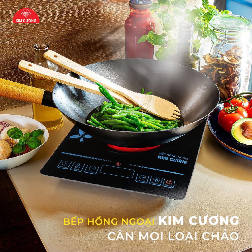 Bếp Hồng Ngoại Kim Cương Thân Nhựa [Bảo Hành Chính Hãng 12 Tháng]