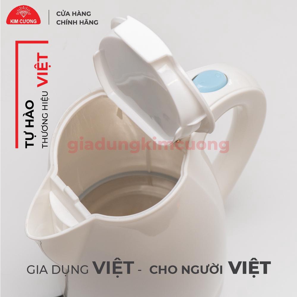 Ấm Đun Siêu Tốc Kim Cương 1.8 Lít Nhựa Cao Cấp [Bảo Hành Chính Hãng 12 Tháng]