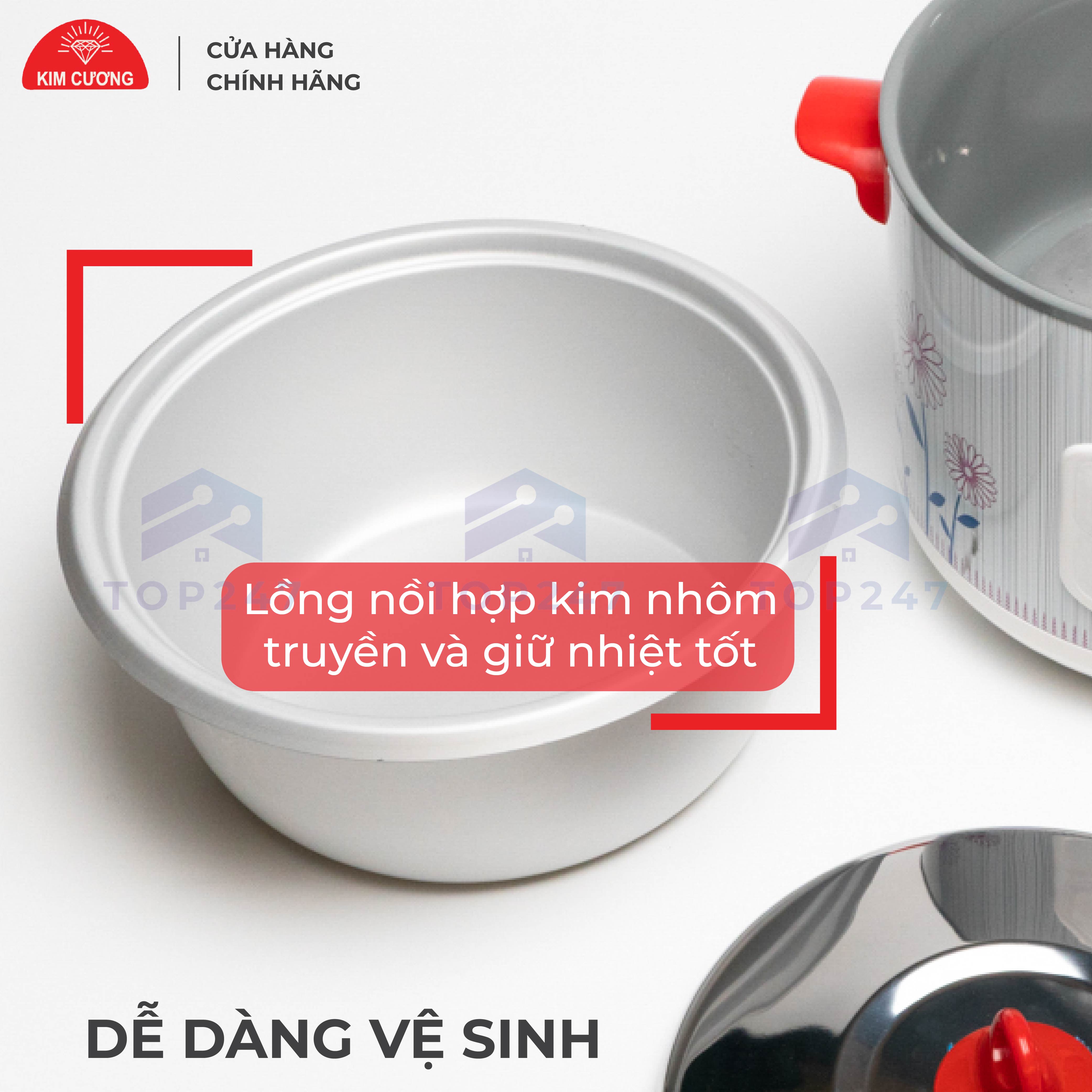 Nồi Cơm Điện Kim Cương - Nắp Rời 2.2 Lít [Chính Hãng]