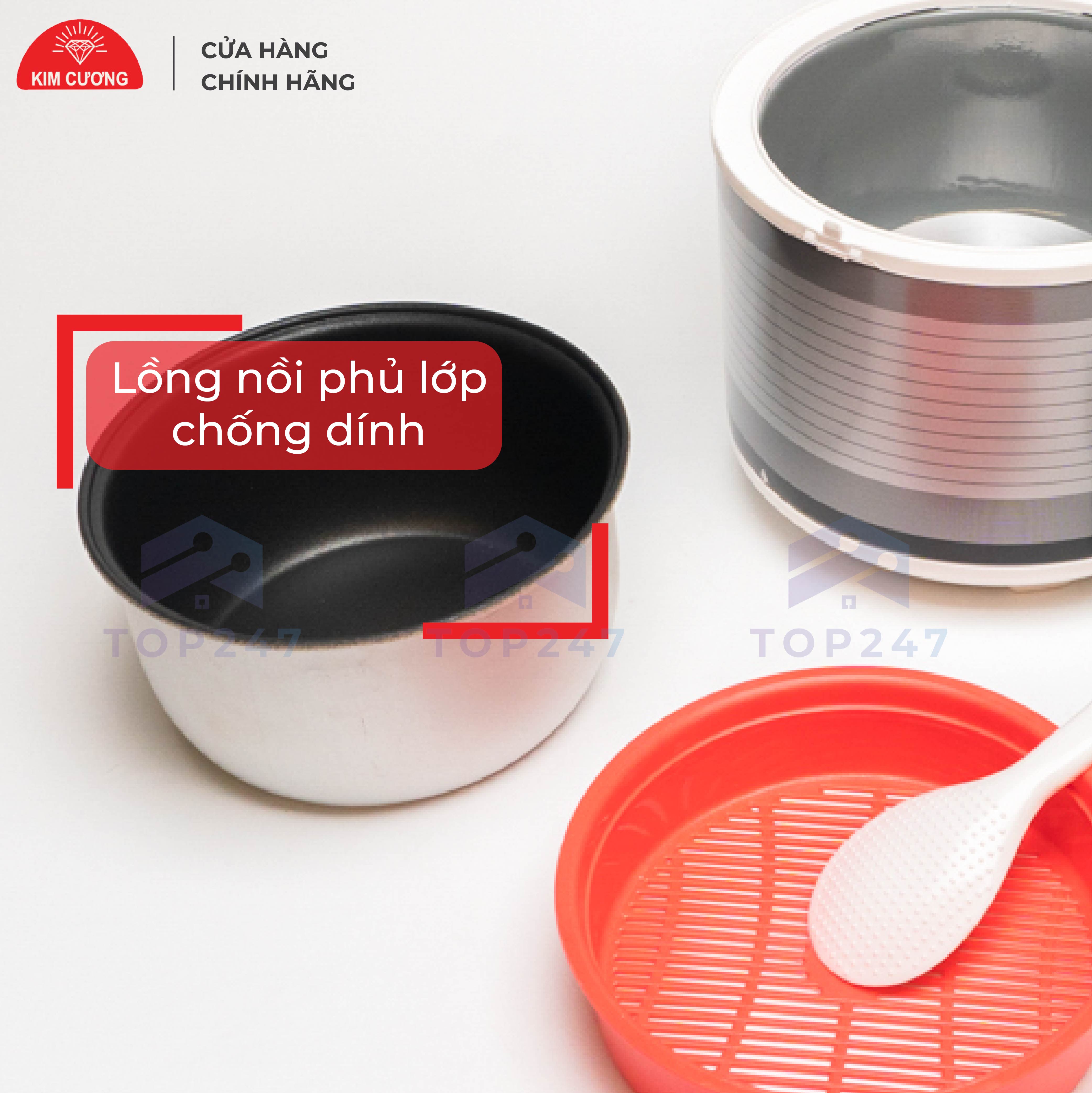 Nồi Cơm Điện Kim Cương - Nắp Gài Chống Dính 1.2 Lít [Chính Hãng]